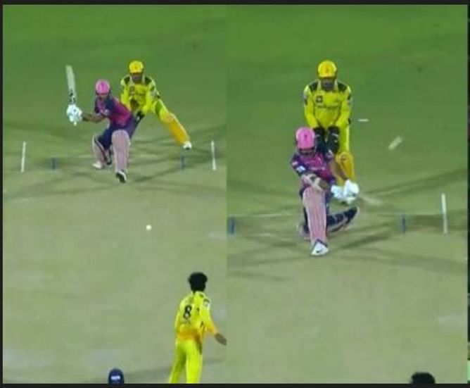 [Watch] RR opener Yashasvi Jaiswal pulls off a spectacular switch hit against CSK
