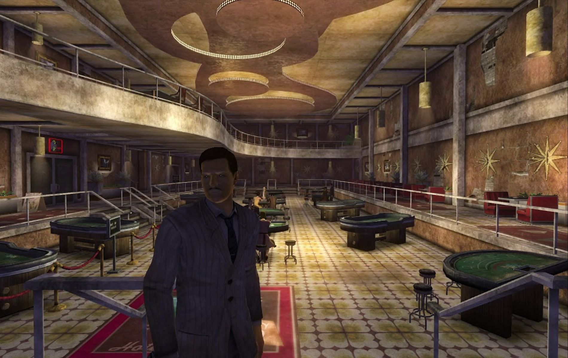 The classy ambience inside the Tops Casino in Fallout: New Vegas (Image via Bethesda Game Studios)