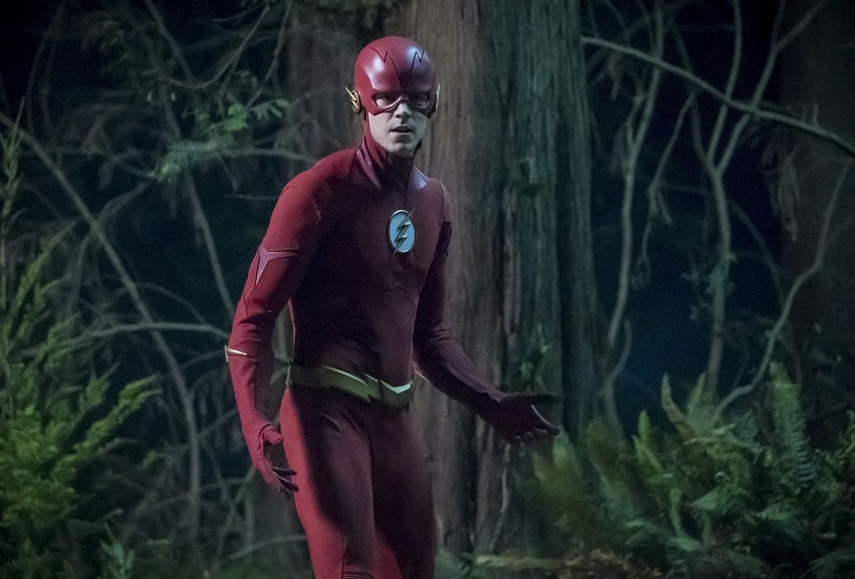 Grant Gustin as Barry Allen, aka The Flash, in his iconic red suit (Image via CW)