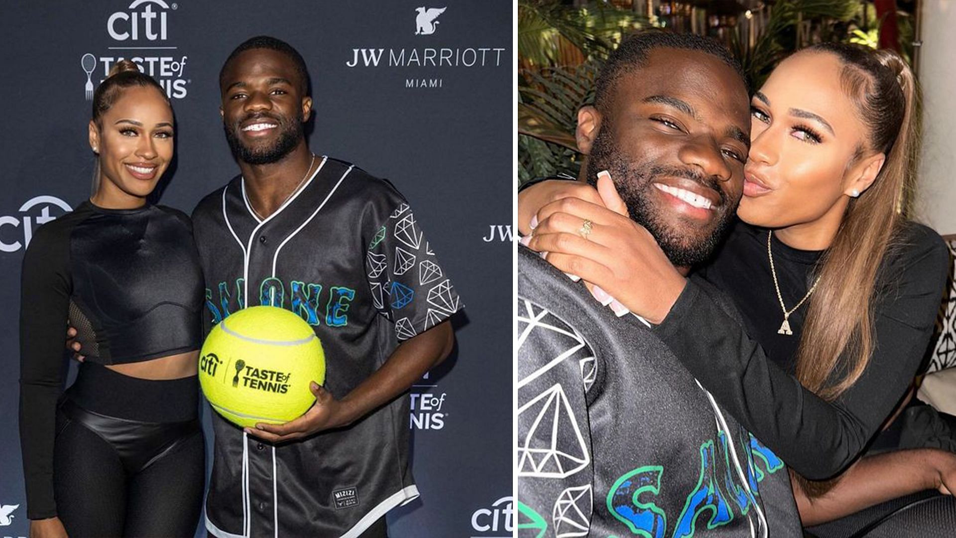 Frances Tiafoe and his girlfriend Ayan Broomfield 