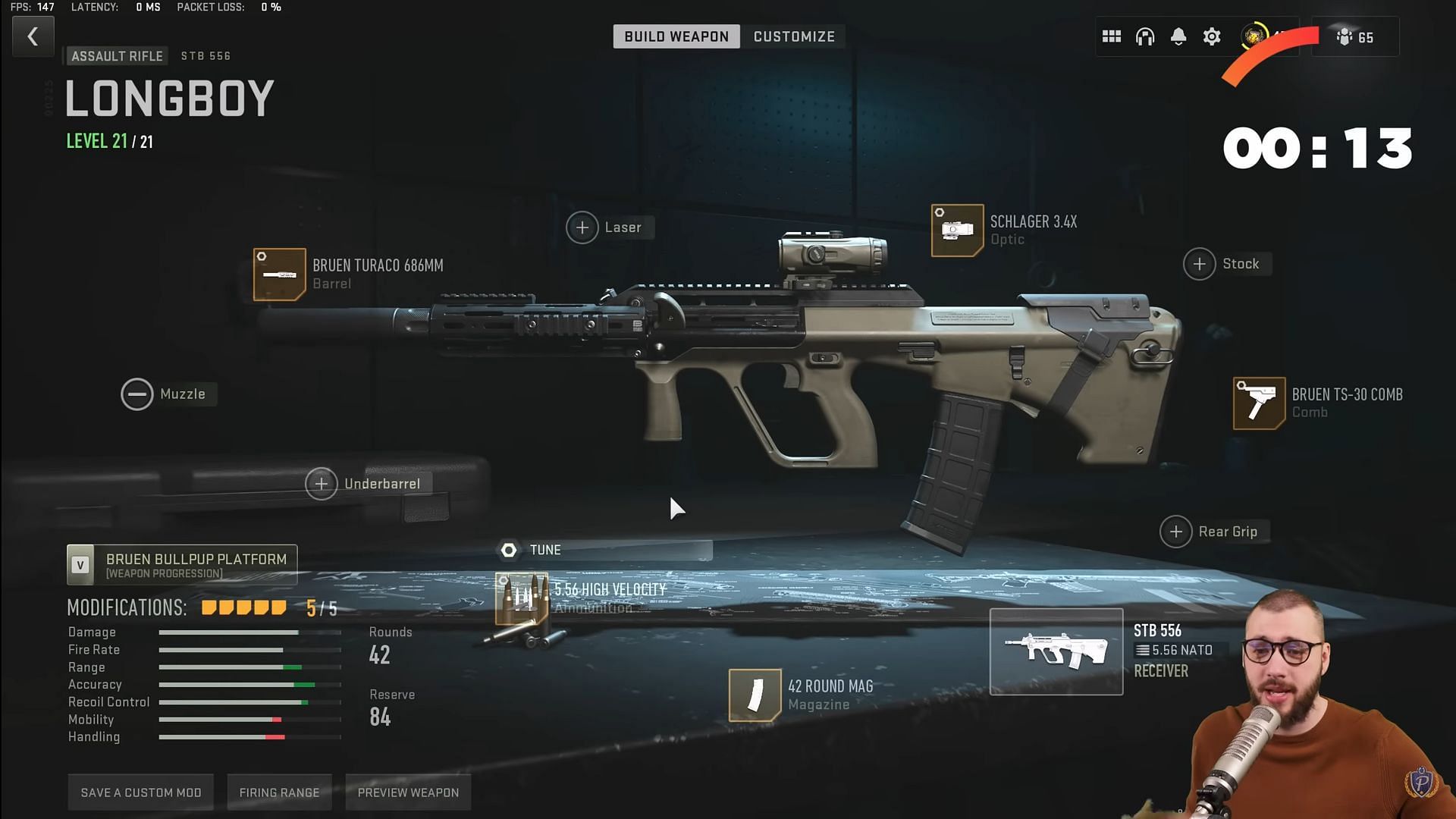 The STB 556 loadout in Warzone 2 (Image via YouTube/P4wnyhof)