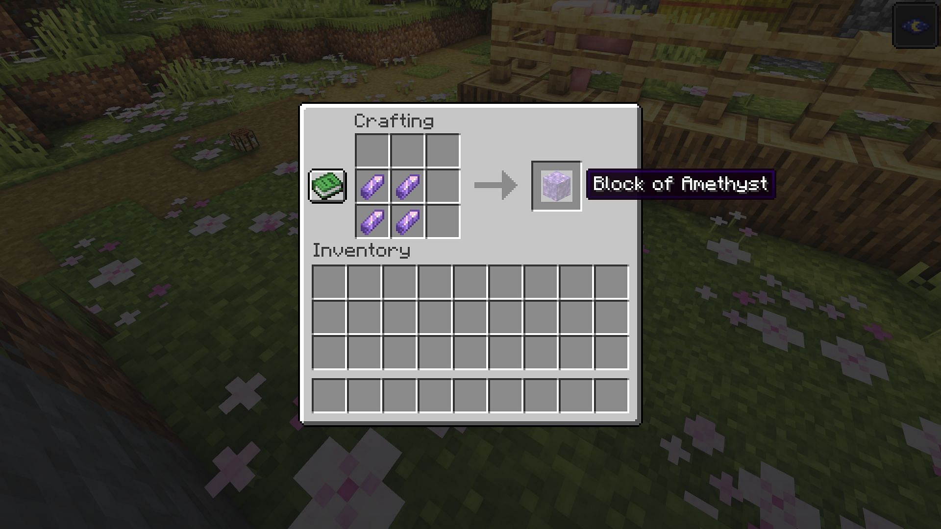 Crafting a block of amethyst (Image via Mojang)