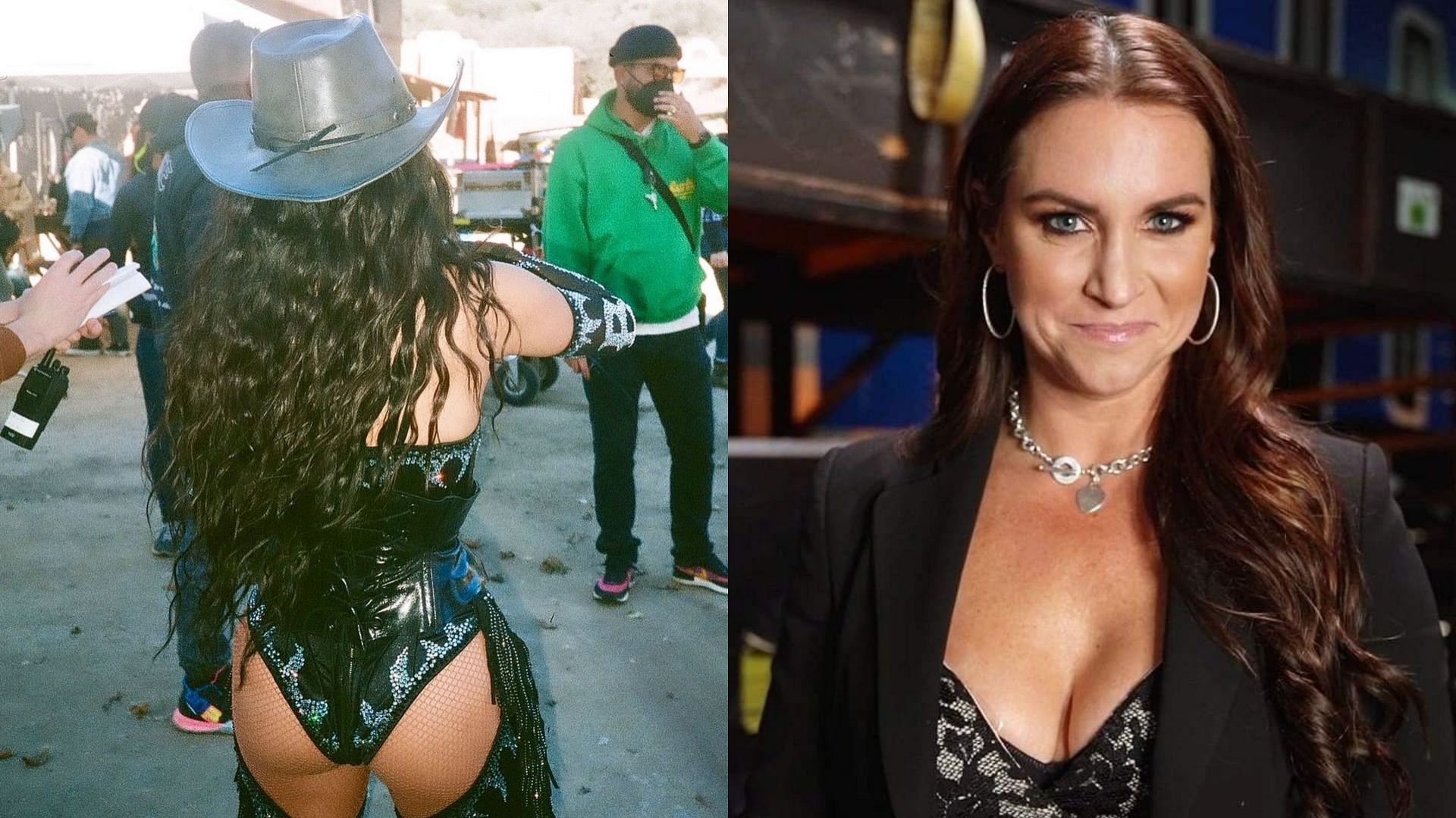 Becky G (left) and former WWE Chairwoman Stephanie McMahon (right)