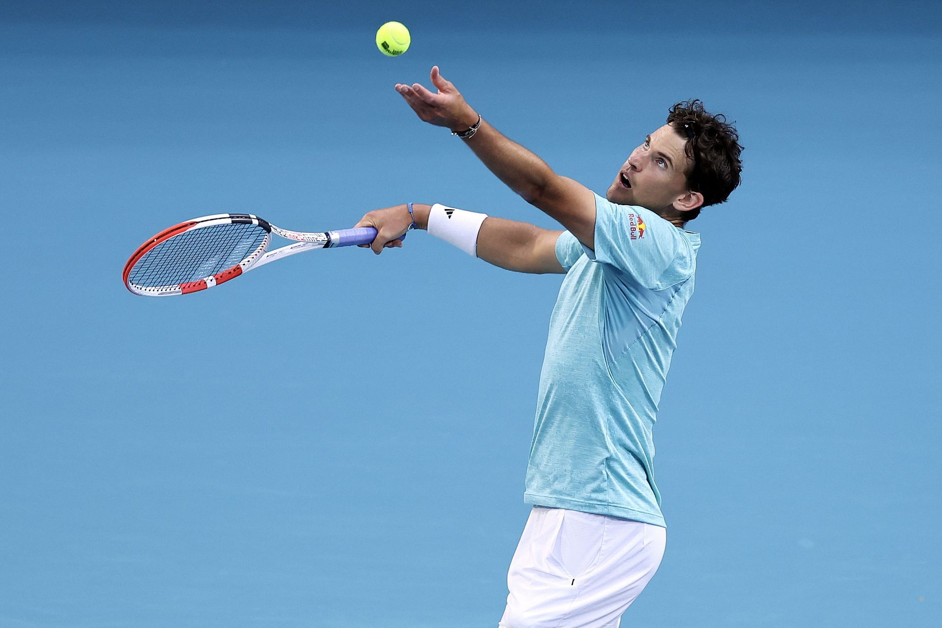 Dominic Thiem competes during the 2023 Miami Open.