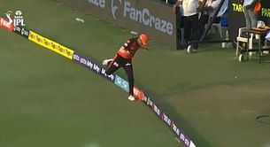 [Watch] SRH’s Abhishek Sharma takes an extraordinary catch at boundary ropes to dismiss RR captain Sanju Samson in IPL 2023