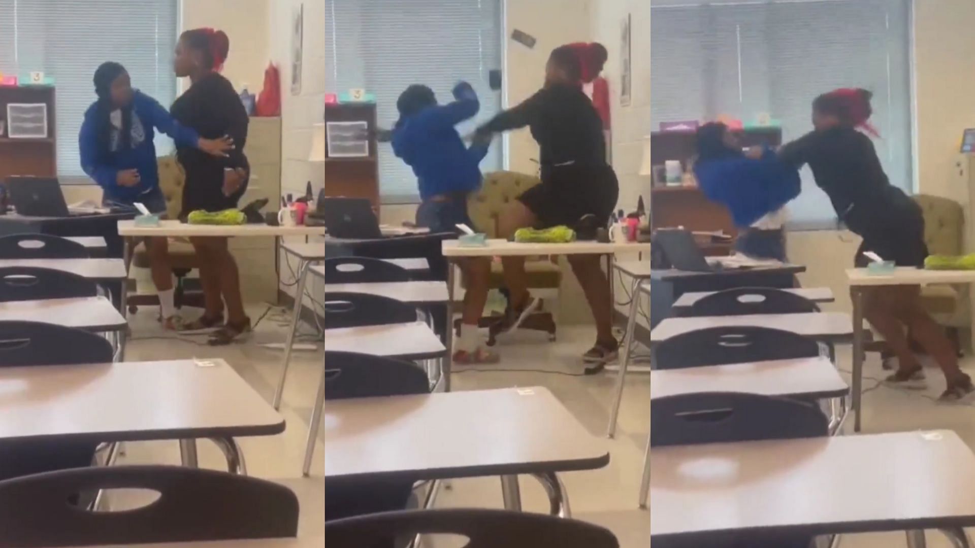 Physical fight between teacher and student at Rocky Mount High School prompts police investigation (Image via FightHaven/Twitter)