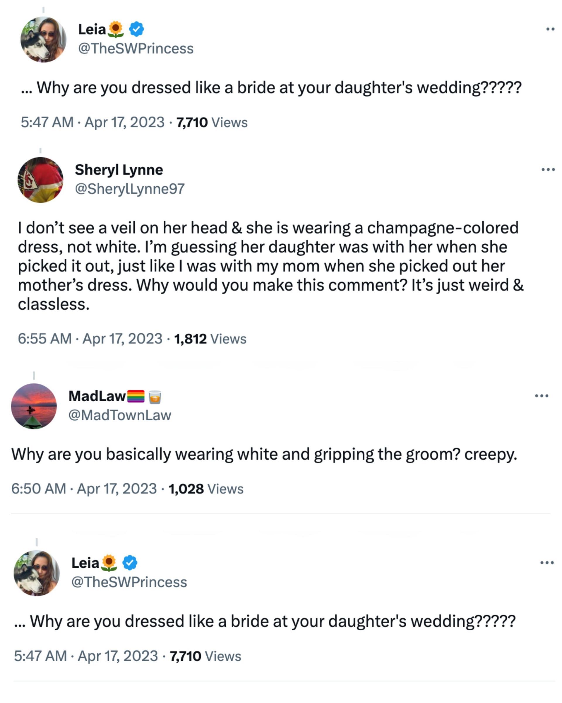 Haley sparks controversy after the presidential candidate was seen wearing white at her daughter&#039;s wedding. (Image via Twitter)