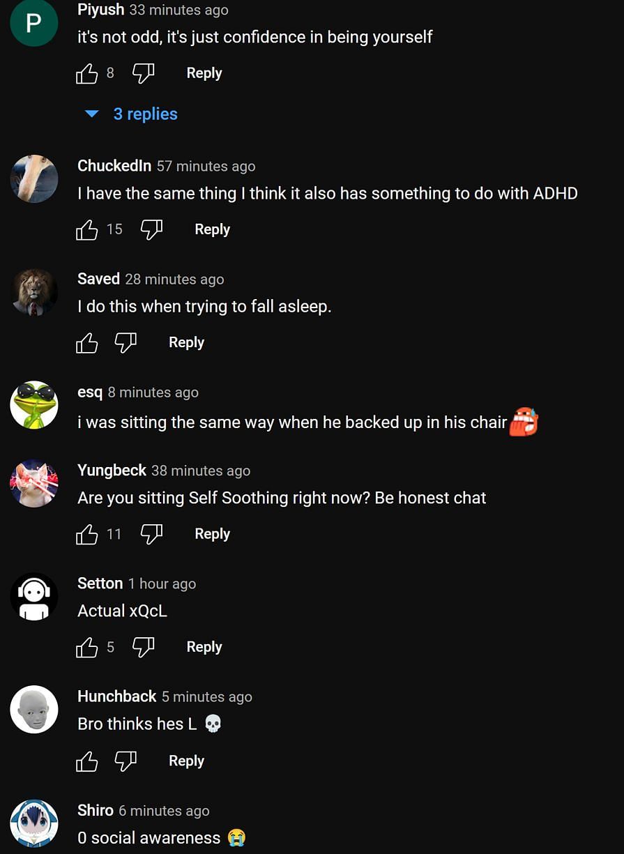 Fans in the YouTube comments section sharing their thoughts on the streamer&#039;s explanation (Image via xQc Clips/YouTube)