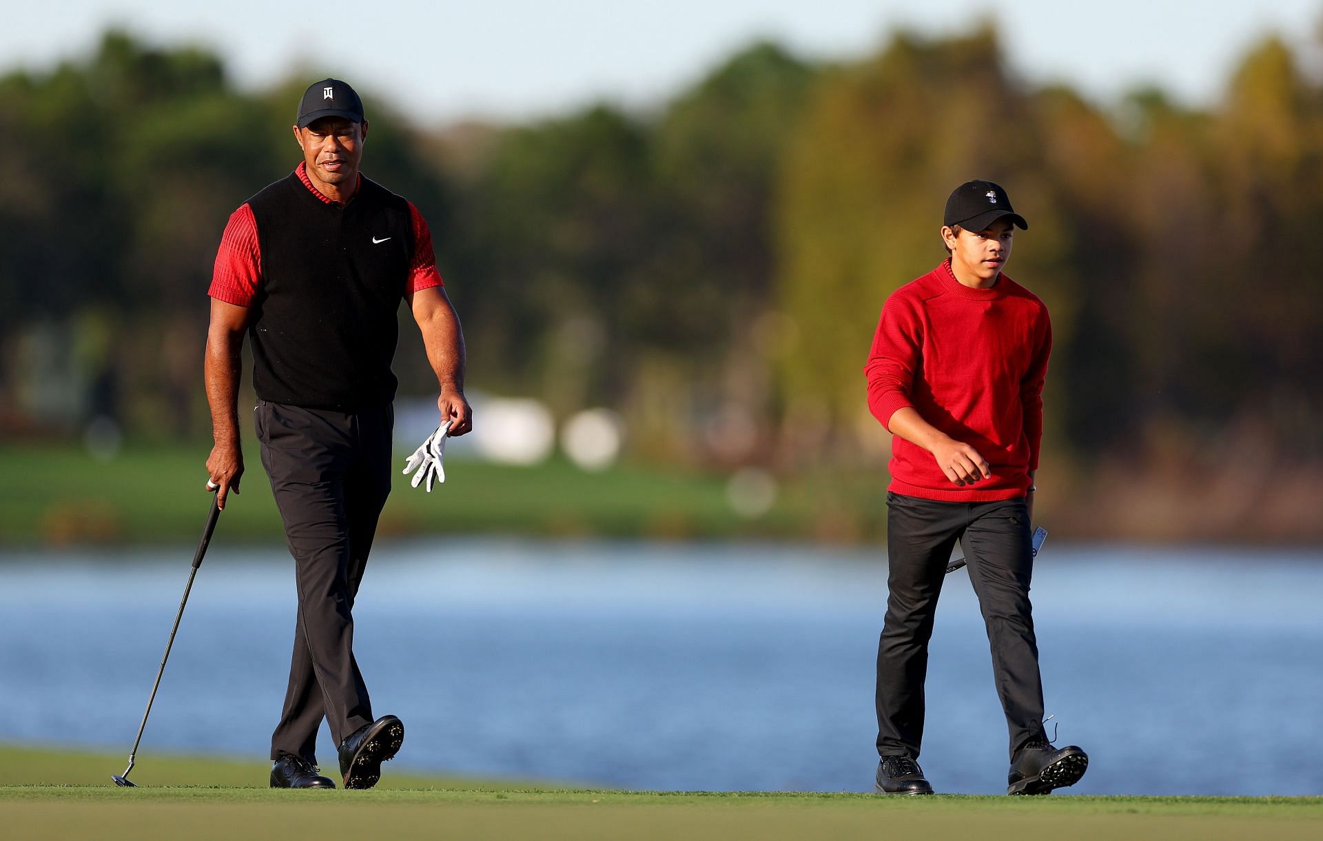 Tiger Woods and Charlie Woods at the PNC Championship (Image via Getty)