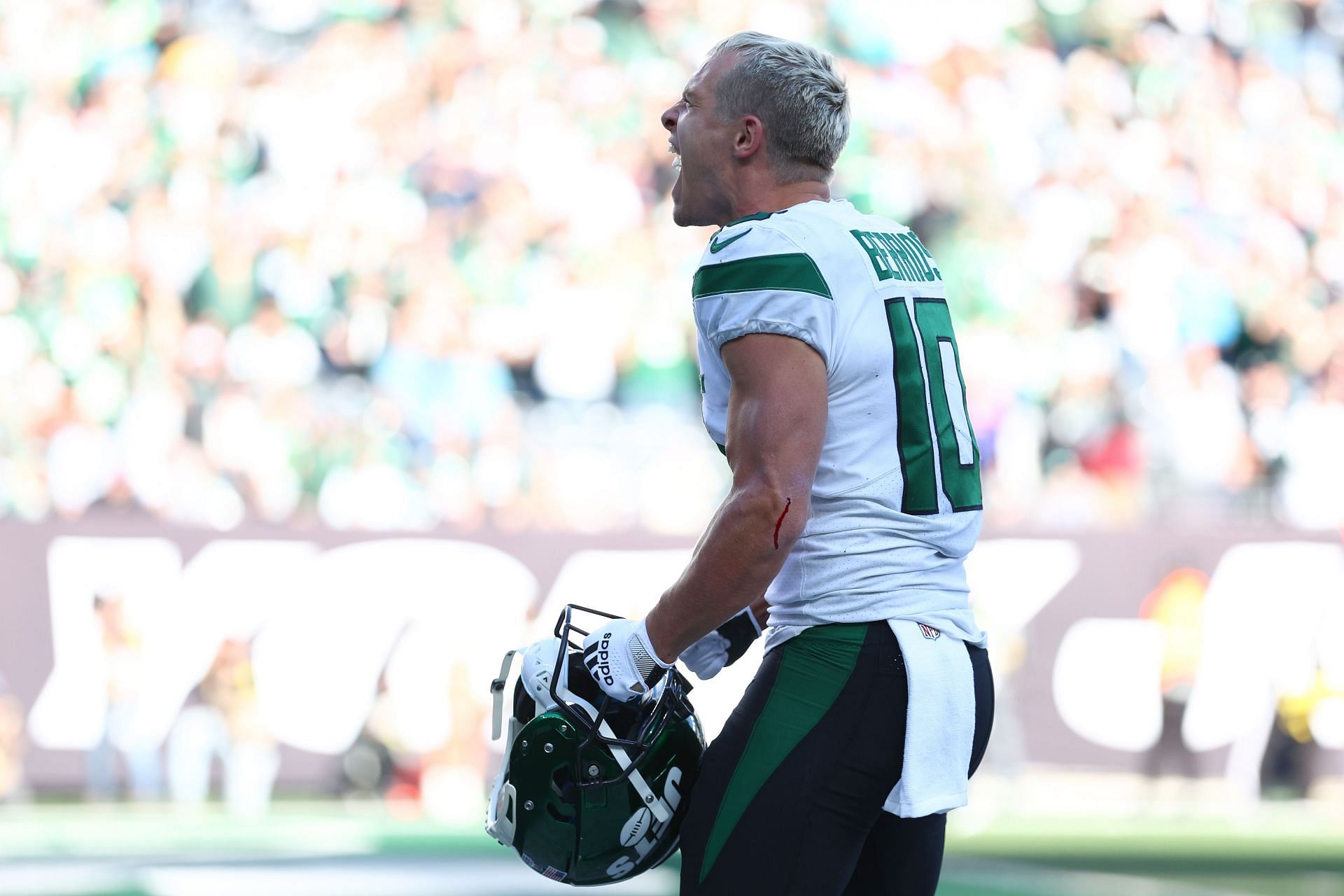 Braxton Berrios at a Miami Dolphins v New York Jets game