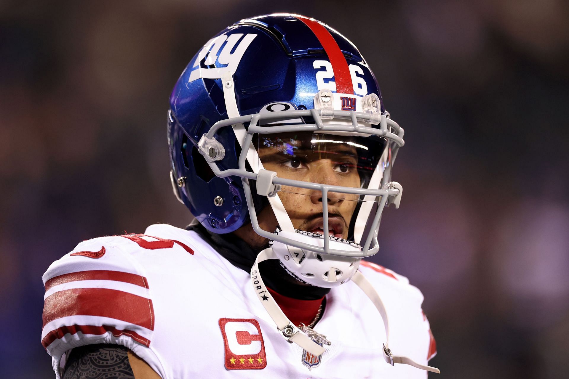 Saquon Barkley in action with the New York Giants