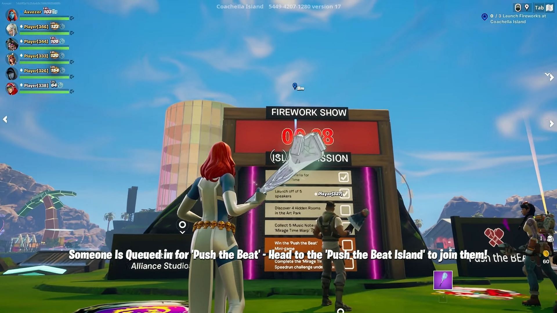 The fireworks show is available every 15 minutes (Image via Epic Games)