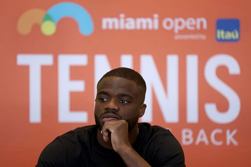 Tiafoe speaking to the press