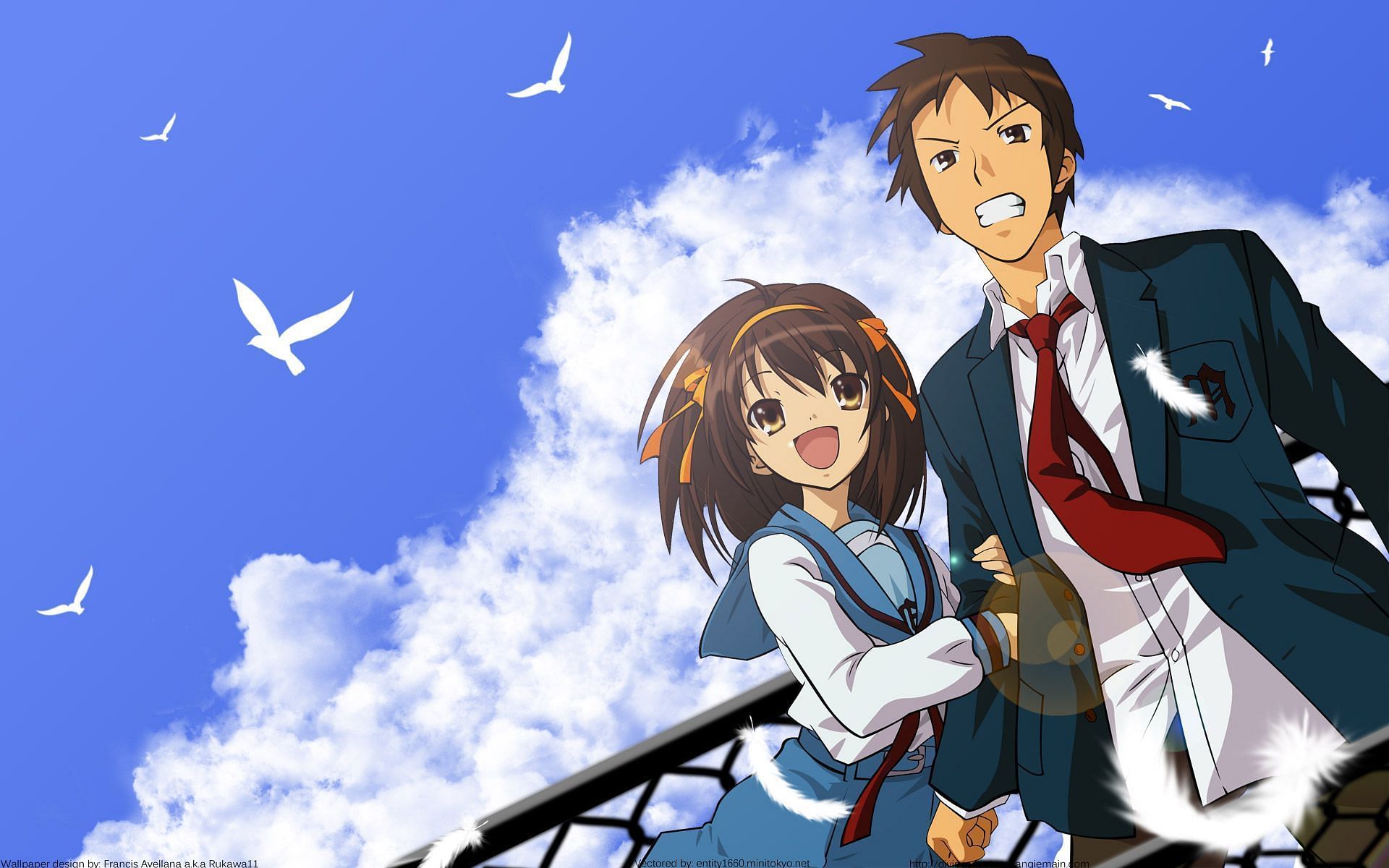 Haruhi and Kyon (Image via Kyoto Animation)