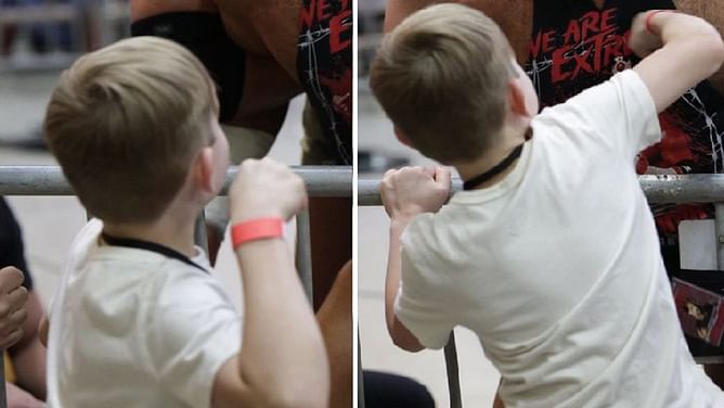 Former WWE Superstar reacts to being punched by young fan during match