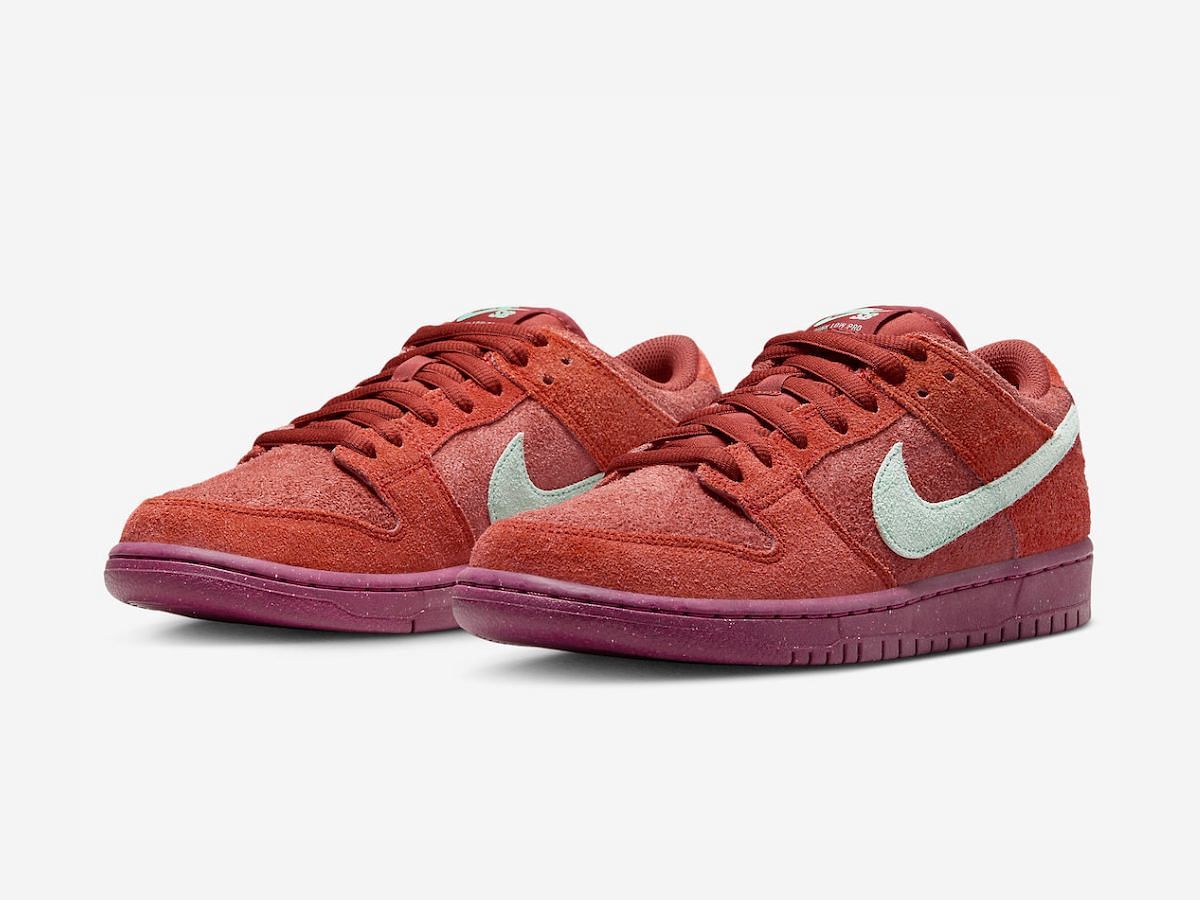 Nike SB Dunk Low &quot;Mystic Red&quot; sneakers (Image via Nike)