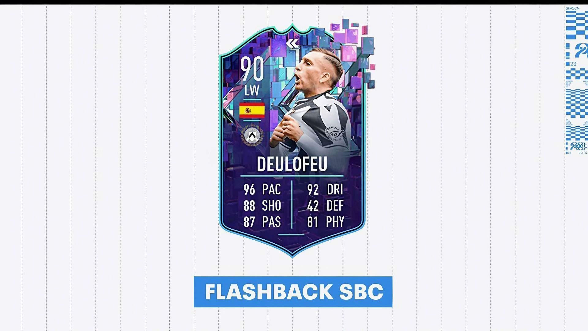 The Gerard Deulofeu TOTS Flashback SBC is a perfect bargain option for any FIFA 23 player (Image via EA Sports)