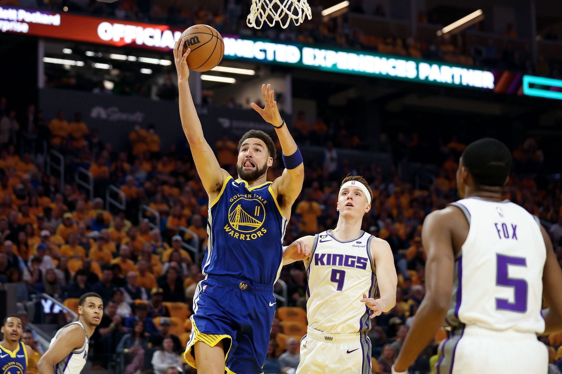 Klay Thompson of the Golden State Warriors against the Sacramento Kings.