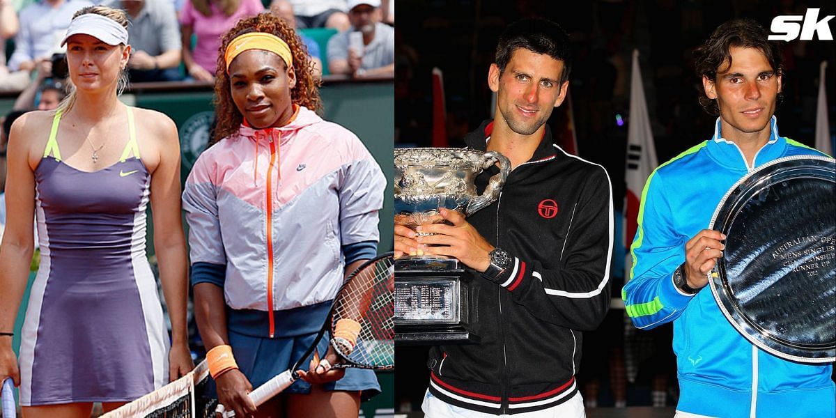 (From L-R) Maria Sharapova, Serena Williams, Novak Djokovic and Rafael Nadal