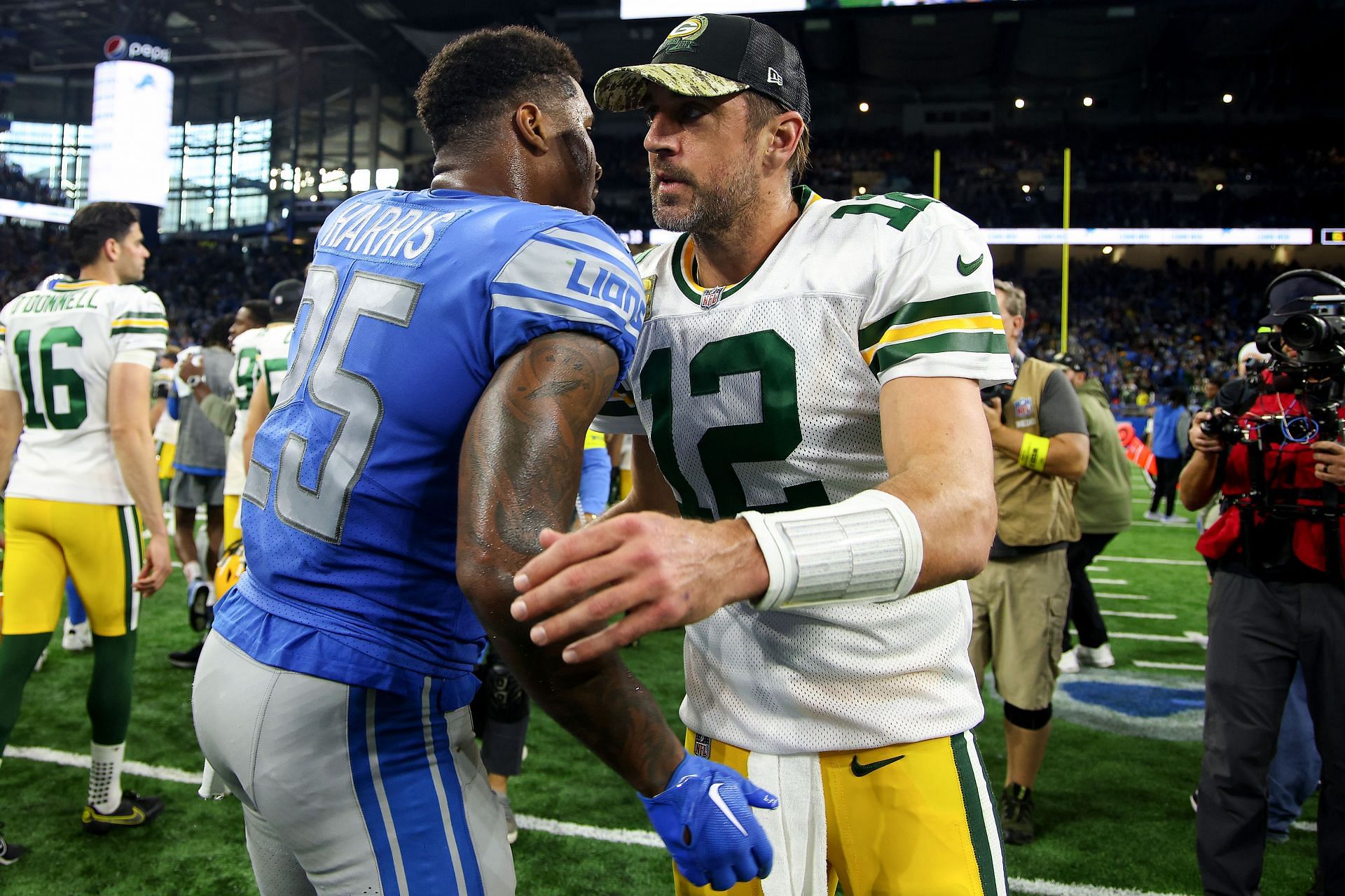 Aaron Rodgers at Green Bay Packers v Detroit Lions