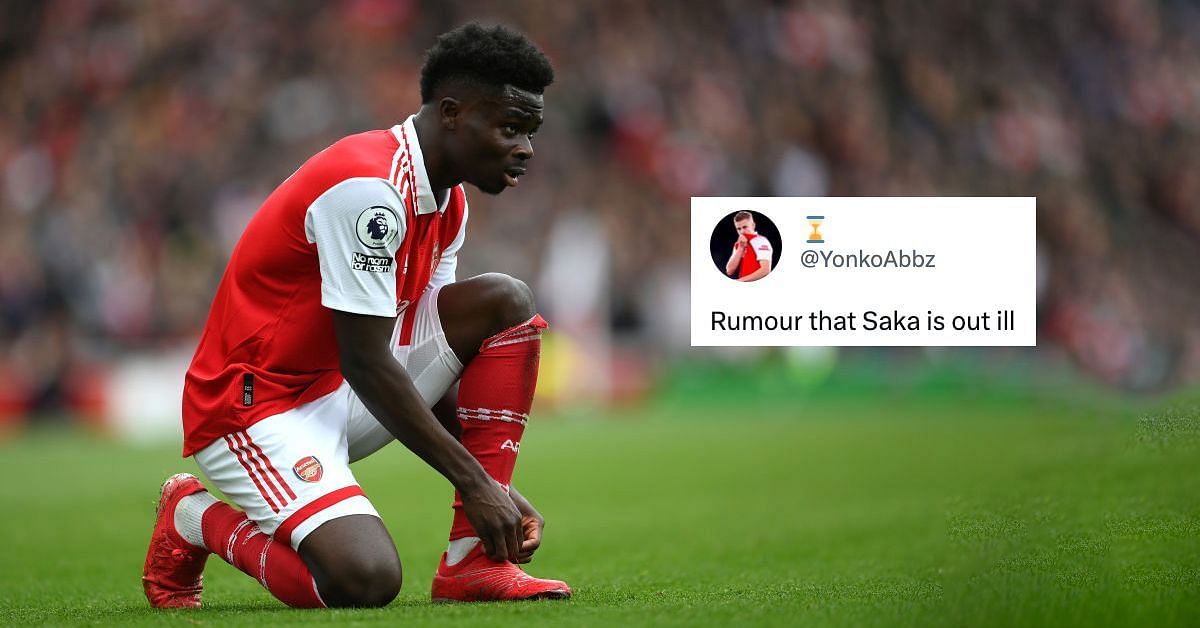 Rumors over Bukayo Saka injury take hold on social media.