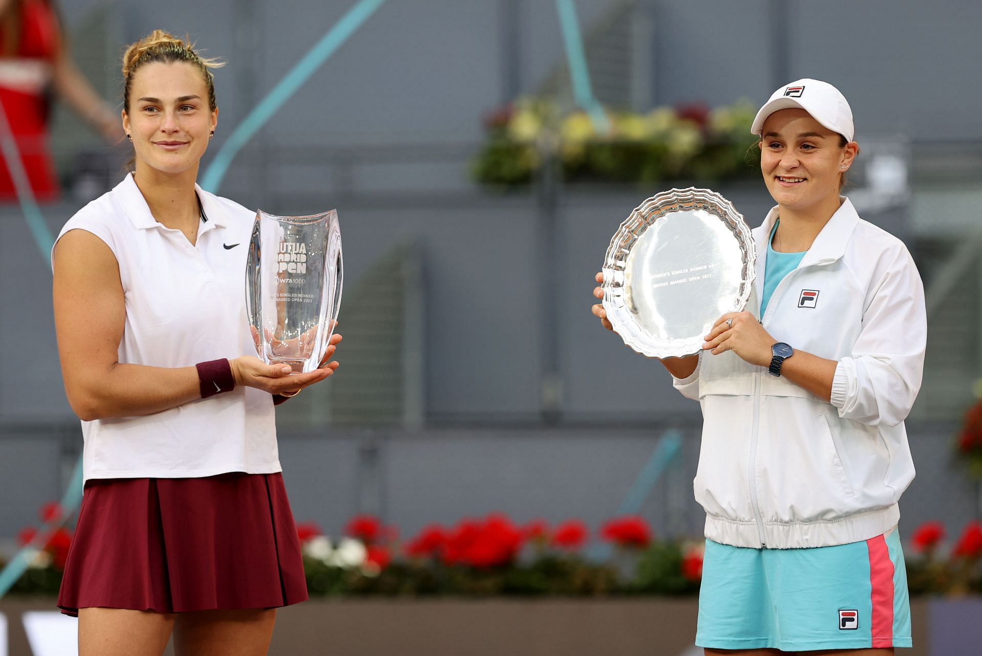 Aryna Sabalenka and Ashleigh Barty at the 2023 Mutua Madrid Open