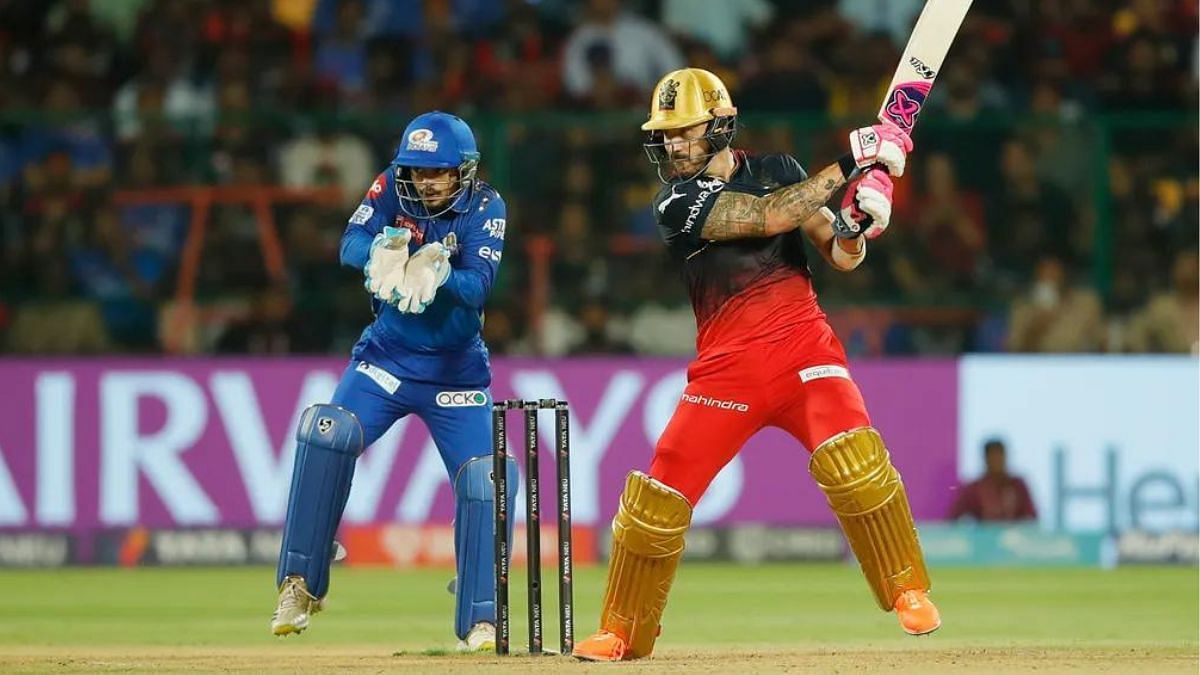 Faf du Plessis in action against &lt;a href=&#039;https://www.sportskeeda.com/team/mumbai-indians&#039; target=&#039;_blank&#039; rel=&#039;noopener noreferrer&#039;&gt;Mumbai Indians&lt;/a&gt;. Courtesy: IPL