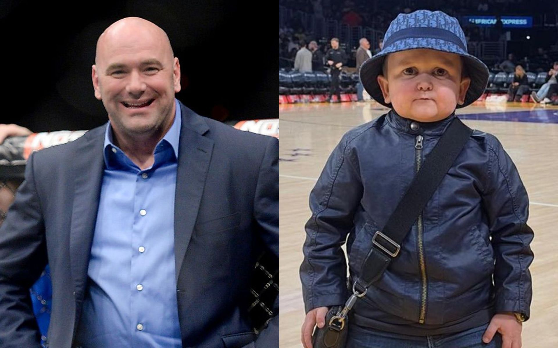 Dana White (left) and Hasbulla (right)