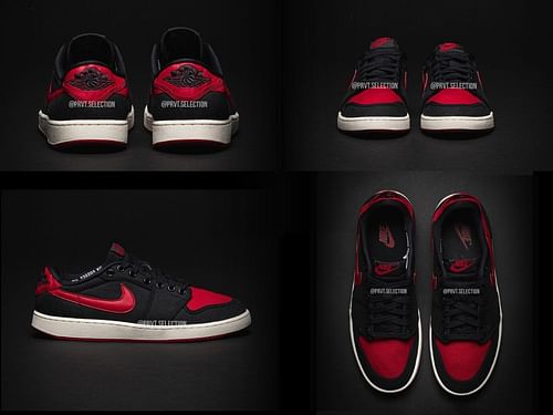 Upcoming Nike Air Jordan 1 KO Low "Bred" sneakers (Image via Sportskeeda)