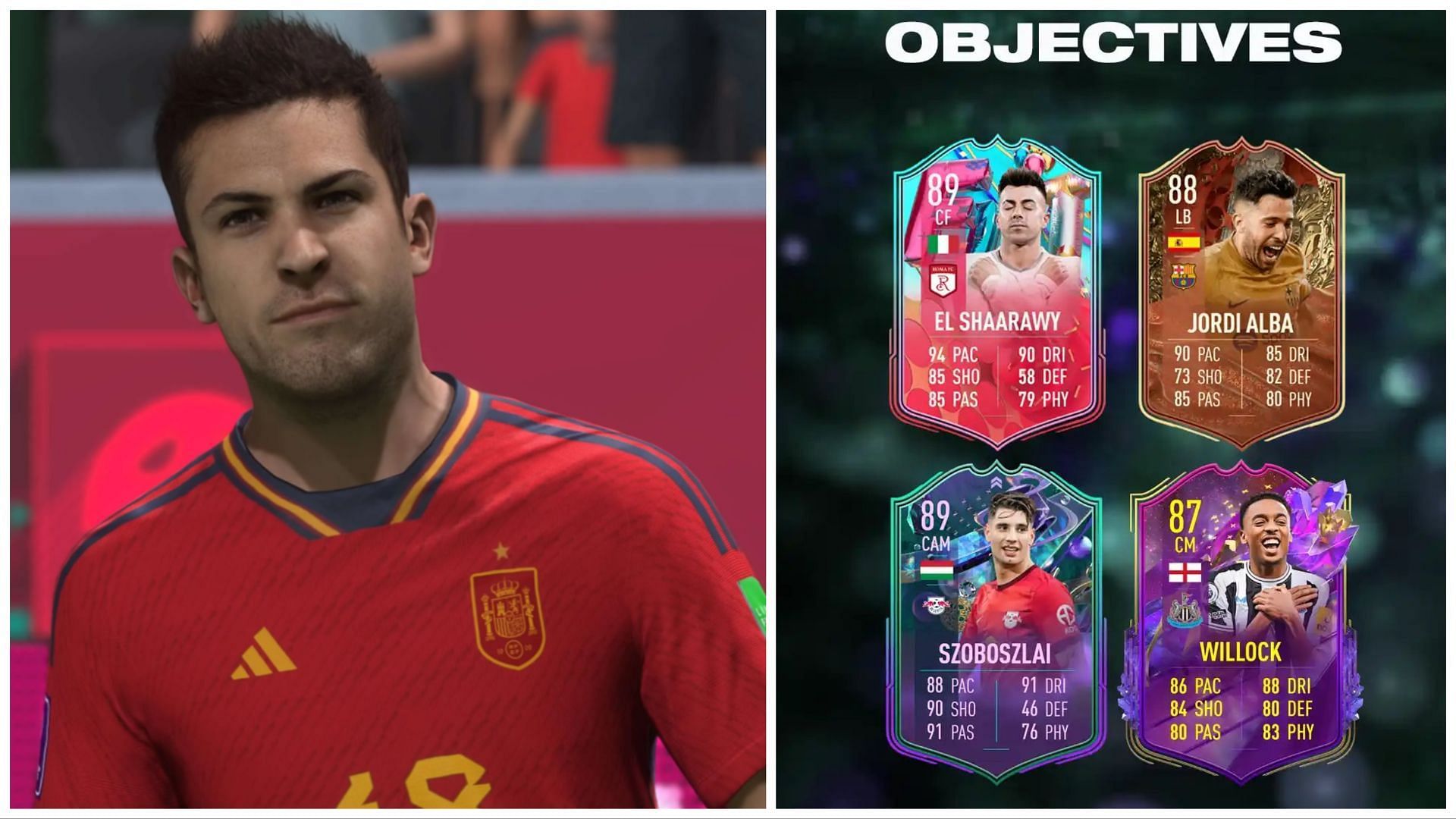 New FIFA 23 objective cards have been leaked (Images via EA Sports and Twitter/NickyCai2)
