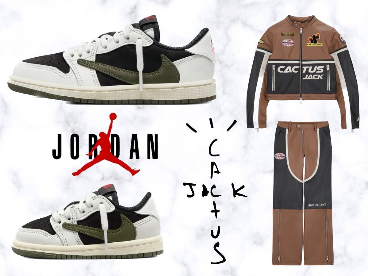Nike Jordan Brown & Black Travis Scott Edition Leather Pants for Women
