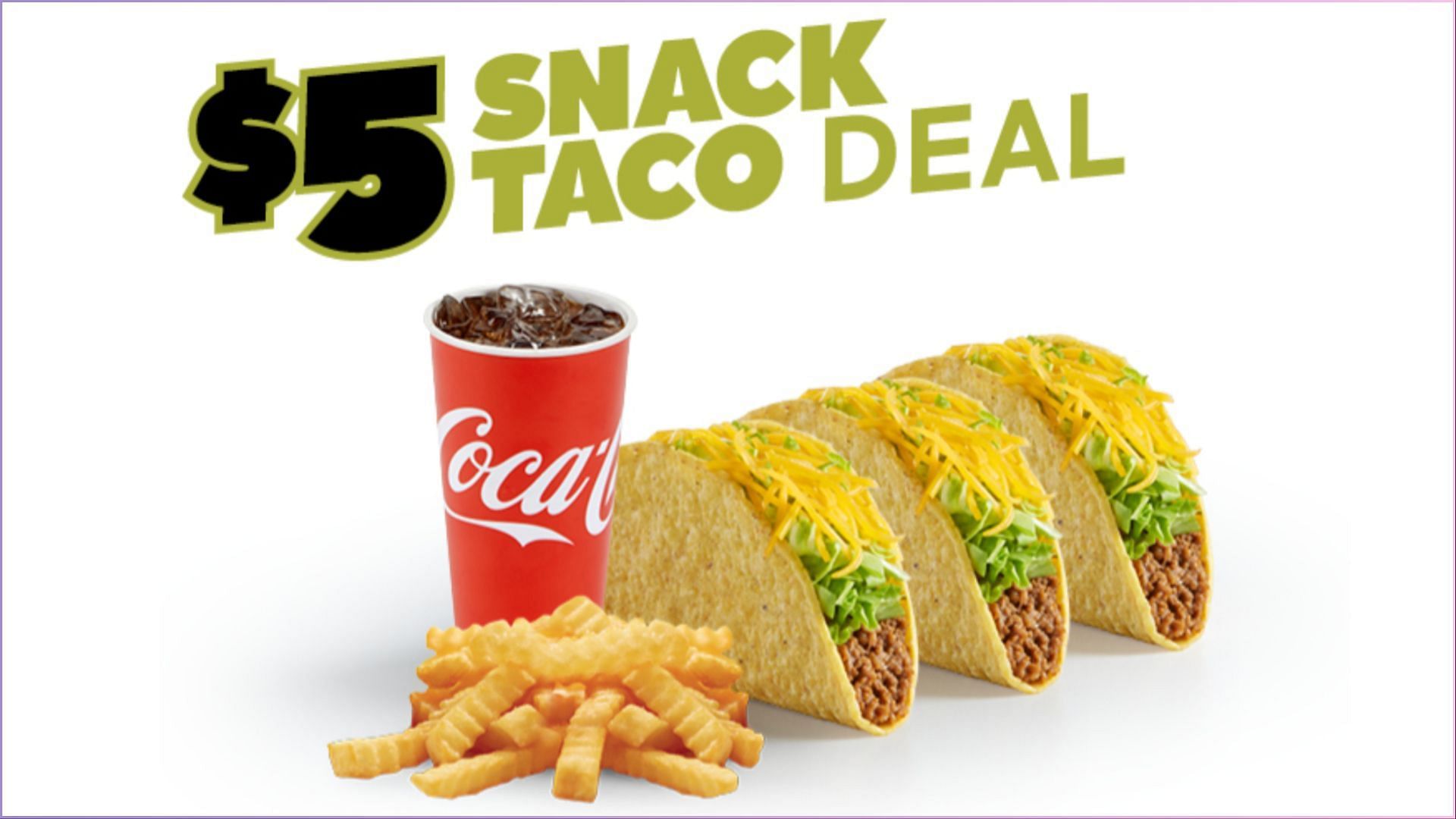 the new $5 Snack Taco Del&rsquo;s Deal&reg; triples the Taco fun (Image via Del Taco)