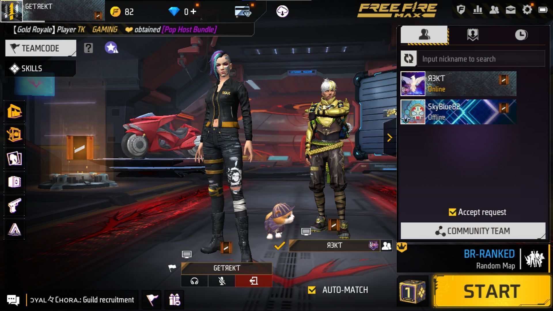 It is better to queue with friends in Free Fire (Image via Garena)