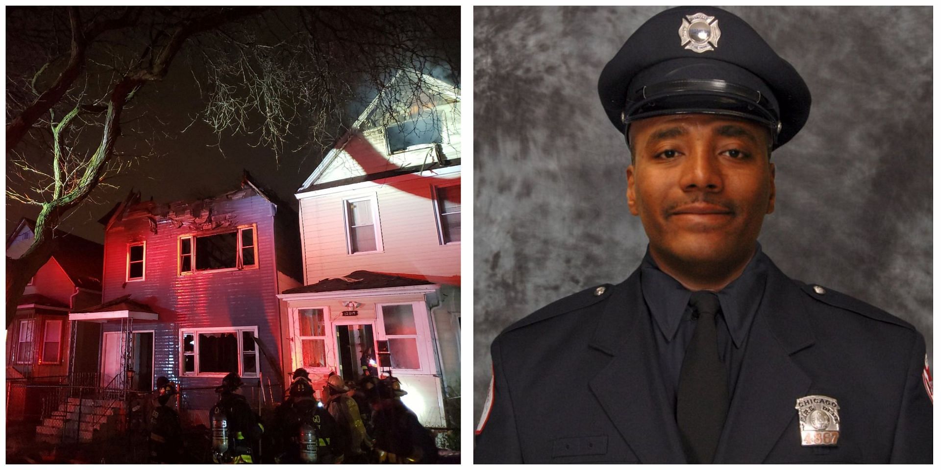 A firefighter from Chicago lost his life while responding to a house fire on the South Side in the early hours of Tuesday, April 4, 2023. (Image via AP and Twitter)