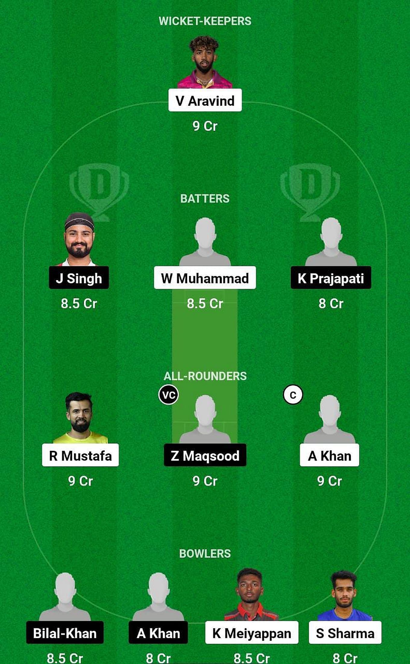 UAE vs OMN Fantasy Suggestion Team 1