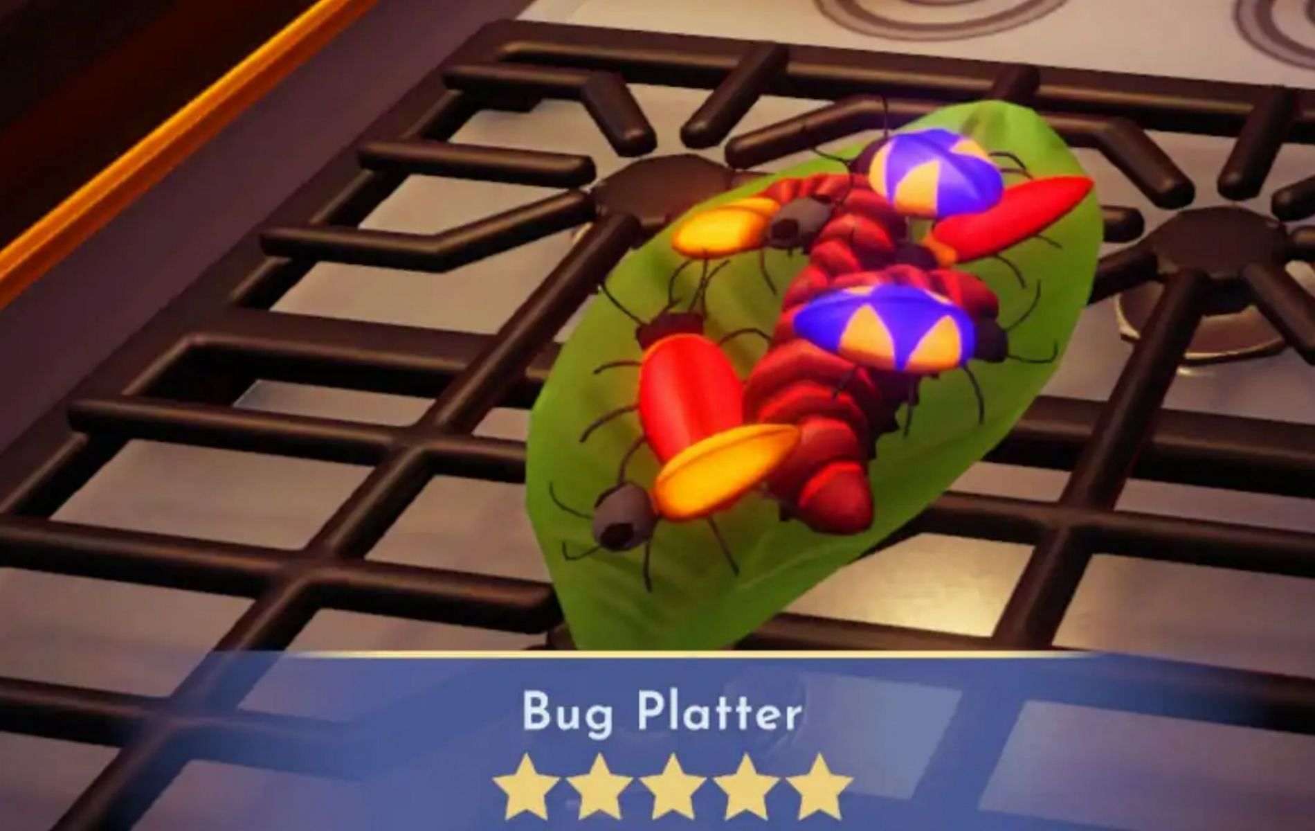 Cooking the Bug Platter in Disney Dreamlight Valley (Image via Disney Dreamlight Valley)