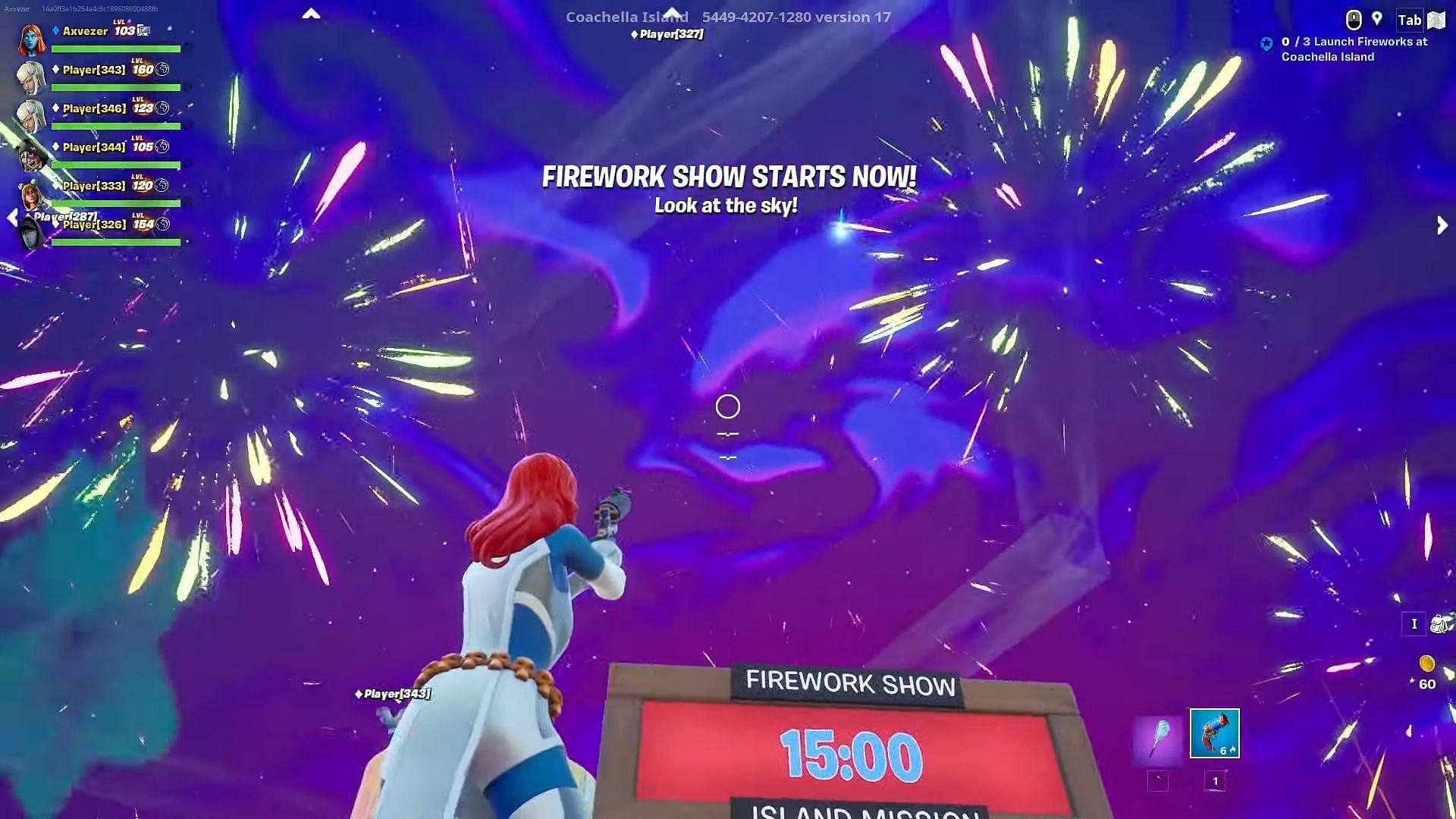 To launch fireworks at the Coachella island, use the Flare Gun (Image via Epic Games)