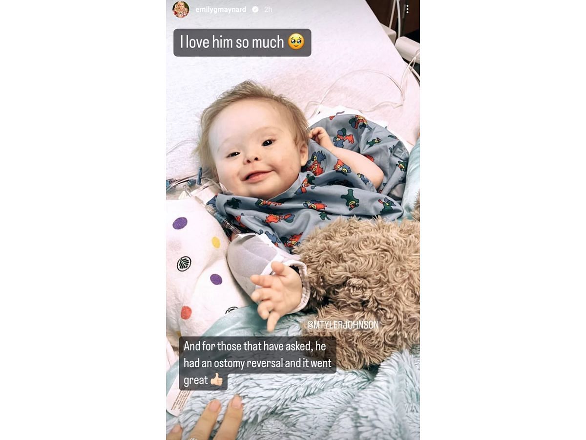 Jones is recovering from his ostomy reversal operation (Image via emilygmaynard/ Instagram)