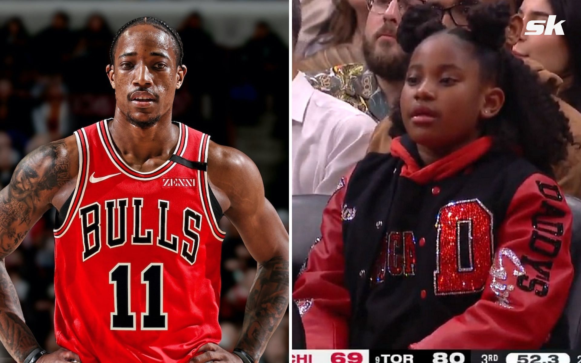 DeMar DeRozan (L) and his daughter Diar (R)