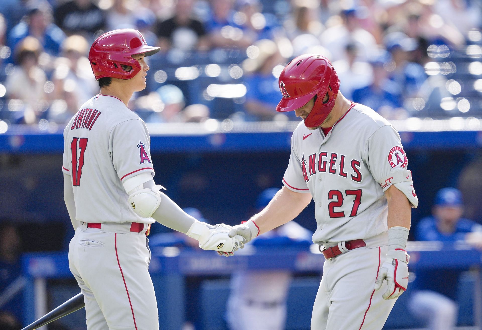 Incredible photo of Mike Trout and Shohei Ohtani celebrating goes