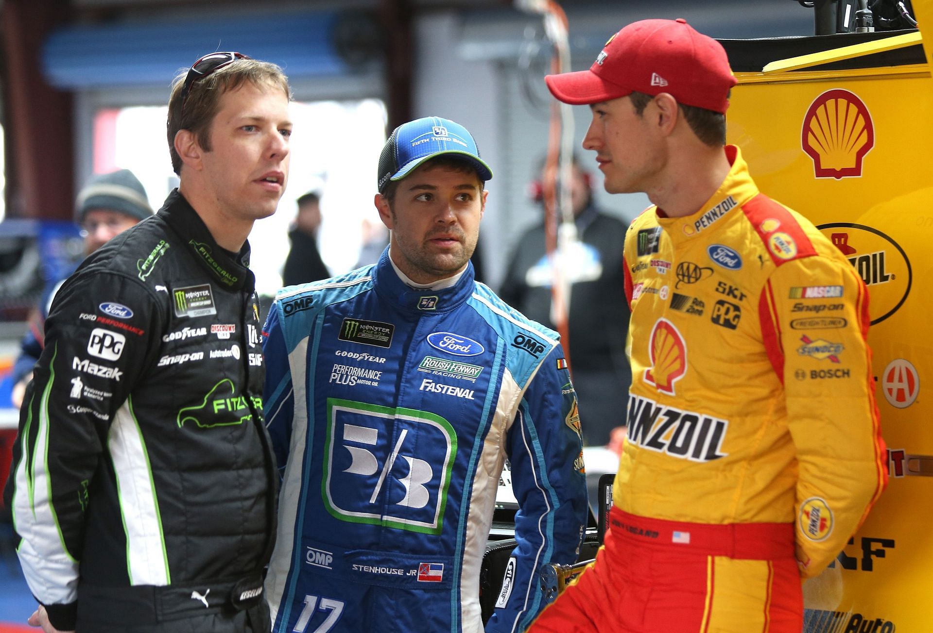 Brad Keselowski and Ricky Stenhouse with Joey Logano