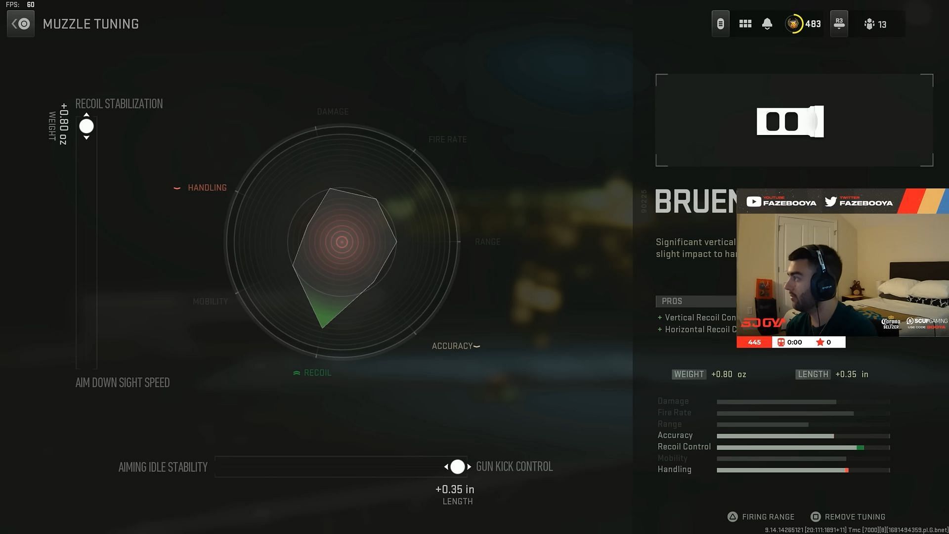 Tuning for Bruen Pendulum (Image via Activision and YouTube/FaZe Booya)