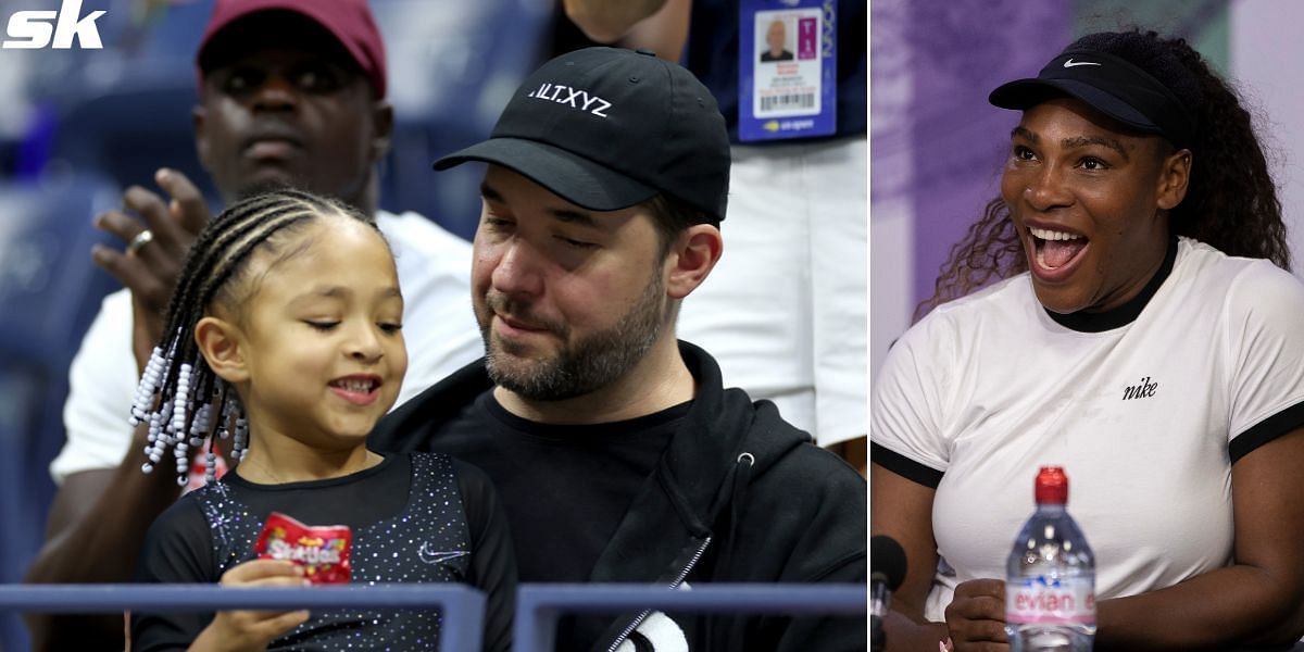 Alexis Ohanian with his daughter Olympia and Serena Williams