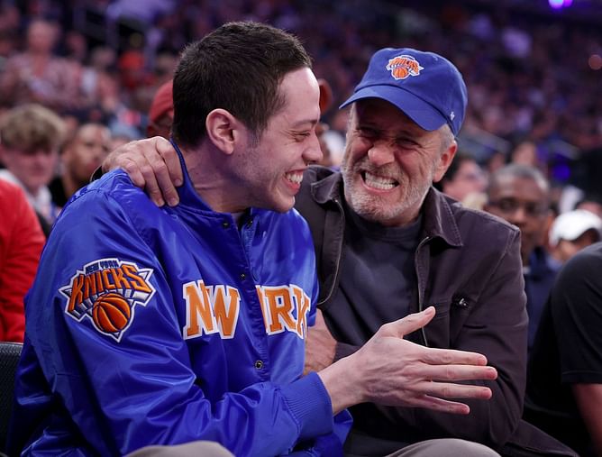 Watch: Pete Davidson pushes fan away after Knicks vs Cavs playoff game