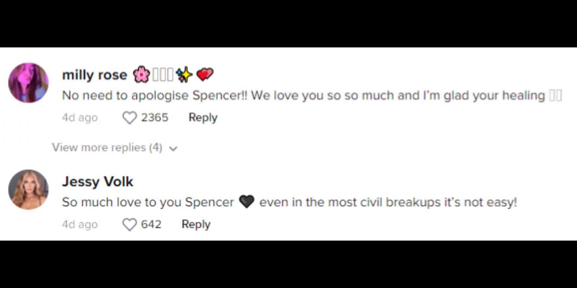 Fans react to Spencer and Morgan&#039;s breakup. (Image via TikTok/@spencer.barbosa)