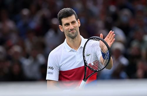 Novak Djokovic at the Rolex Paris Masters.