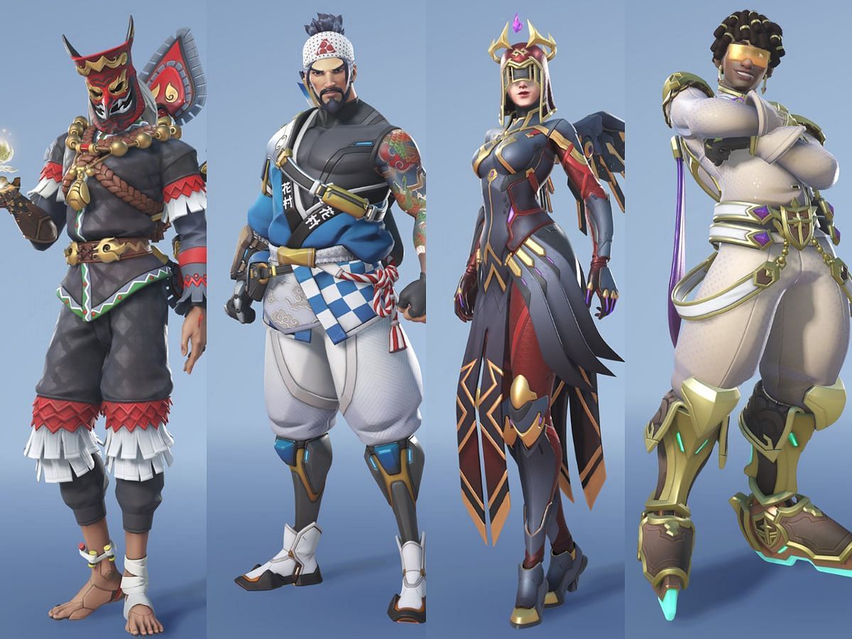 A few hero skins from Overwatch 2