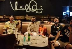 Virat Kohli visits his own One8 restaurant in Kolkata with RCB teammates Faf du Plessis, Mohammed Siraj, and Glenn Maxwell