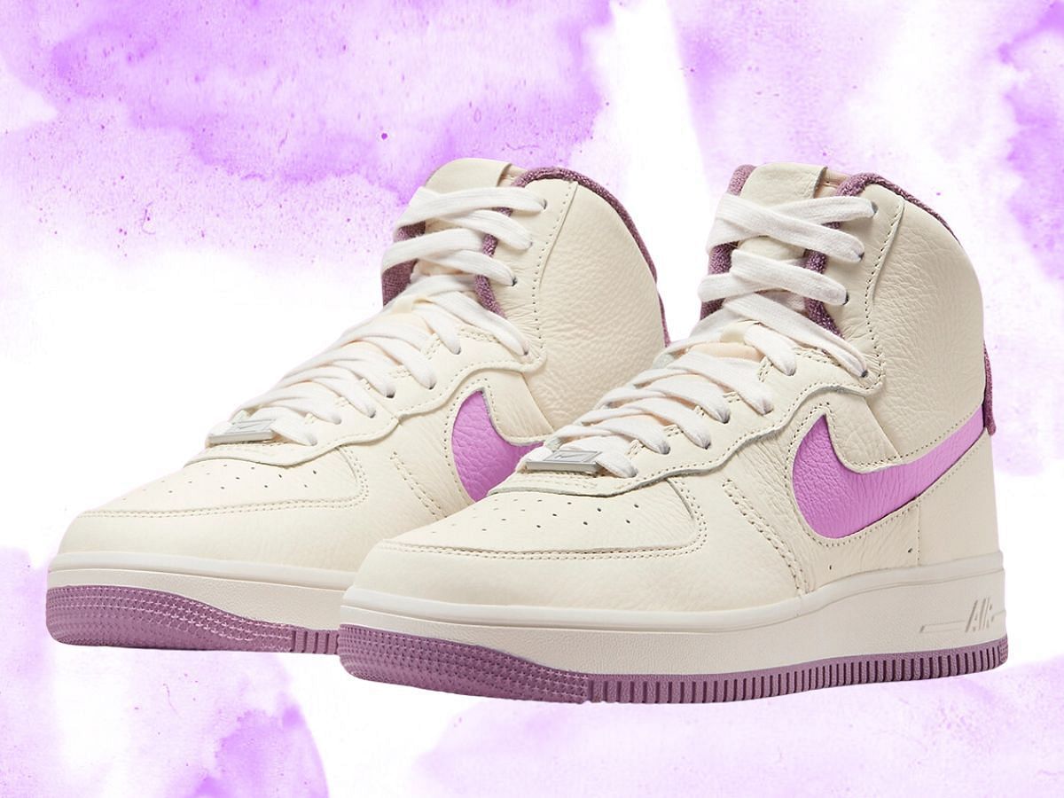 Nike Air Force 1 High Sculpt &quot;Violet Dust/Rush Fuchsia&quot; sneakers (Image via SN)