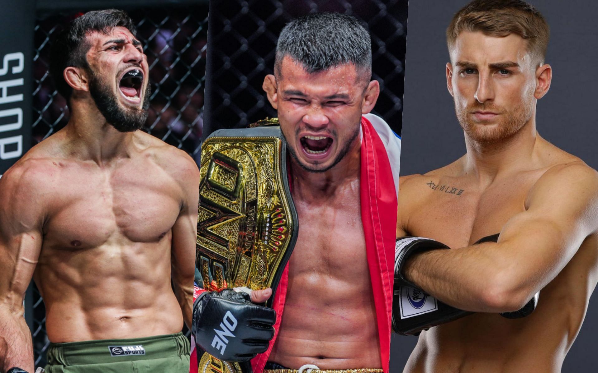 From left to right: Halil Amir, Nong-O Hama, Jonathan Haggerty | Photo by ONE Championship